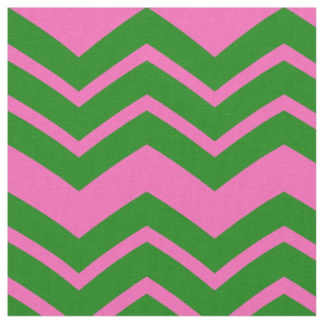 Tela Diseño de Chevron Zigzag Verde Rosa (De cerca)