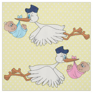 Tela Diseño de cigüeñas para bebés y niños