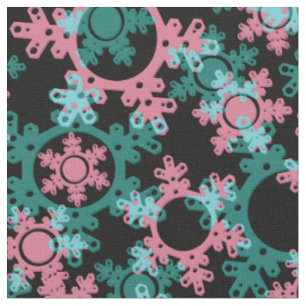 Tela Diseño de copos de nieve retro sin igual
