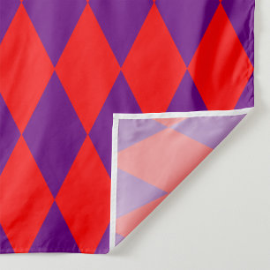 Tela Diseño de cuadros arlequín rojo y púrpura