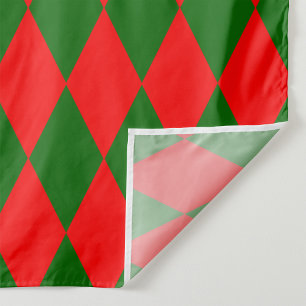 Tela Diseño de cuadros arlequín rojo y verde