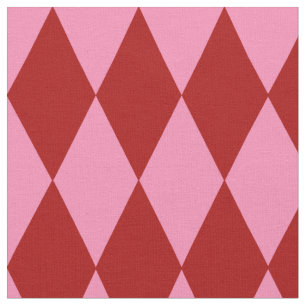 Tela Diseño de cuadros arlequín rosa rojo