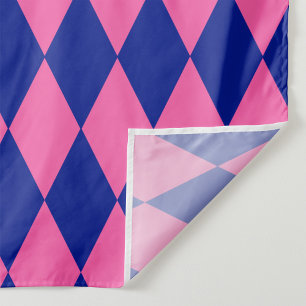 Tela Diseño de cuadros arlequín rosa y azul