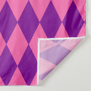 Tela Diseño de cuadros arlequín rosa y púrpura