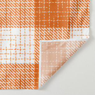 Tela Diseño de cuadros audaces a cuadros naranjas y bla