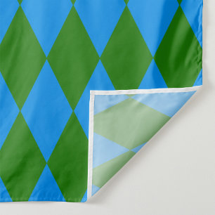 Tela Diseño de cuadros de arlequín azul verde