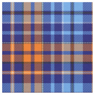 Tela Diseño de Cuadros Escoceses Azul Marino Naranja Ci