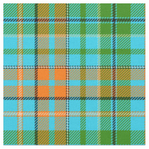 Tela Diseño de cuadros escoceses azul naranja verde
