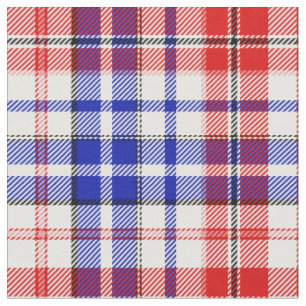 Tela Diseño de cuadros escoceses blanco rojo azul