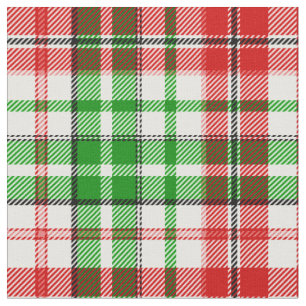 Tela Diseño de cuadros escoceses blancos rojos y verdes