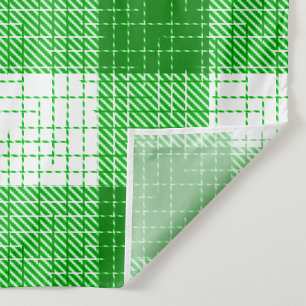 Tela Diseño de cuadros escoceses en verde y blanco en n