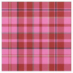 Tela Diseño de cuadros escoceses Marrón Rosa