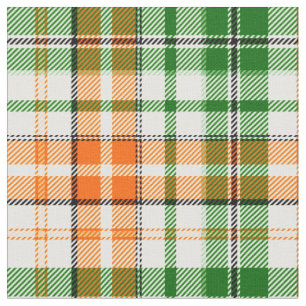 Tela Diseño de cuadros escoceses naranja verde blanco
