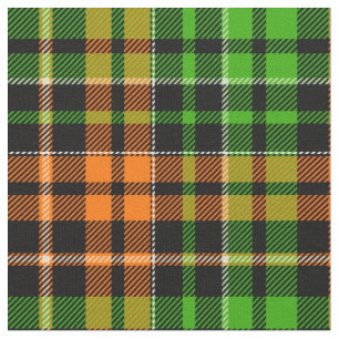 Tela Diseño de cuadros escoceses naranja verde negro