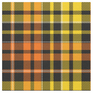 Tela Diseño de cuadros escoceses negro amarillo naranja