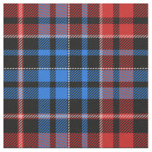 Tela Diseño de cuadros escoceses rojo azul sobre negro
