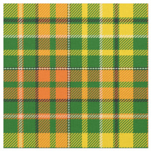 Tela Diseño de cuadros escoceses verde amarillo naranja
