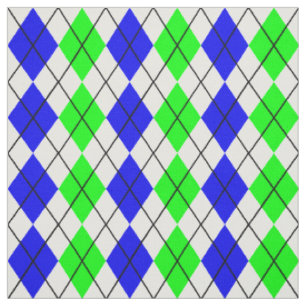 Tela Diseño de diamante argyle azul verde blanco