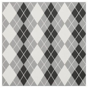Tela Diseño de diamante de Argyle gris negro blanco