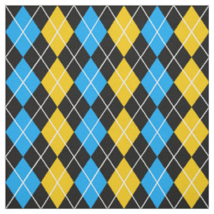 Tela Diseño de diamantes de color amarillo azul negro a