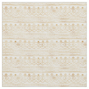 Tela Diseño de Doodling Gold y White Tribal