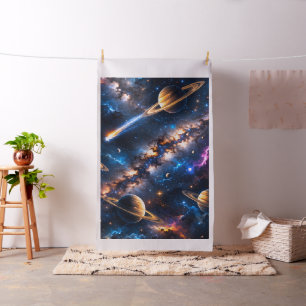 Tela diseño de estrellas de nebulosa de galaxia y plane
