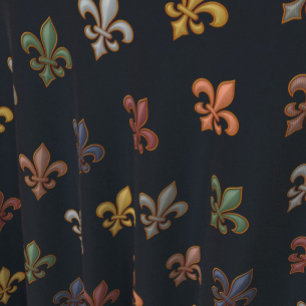 Tela Diseño de Flor de Lis de Bosques de Tierra Oscura