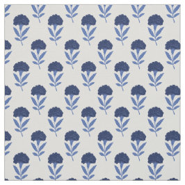 Tela Diseño de flores bohemias azules