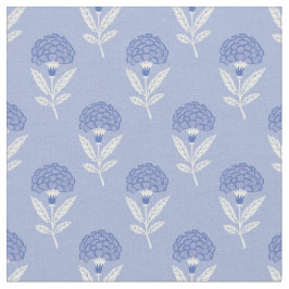 Tela Diseño de flores bohemias azules