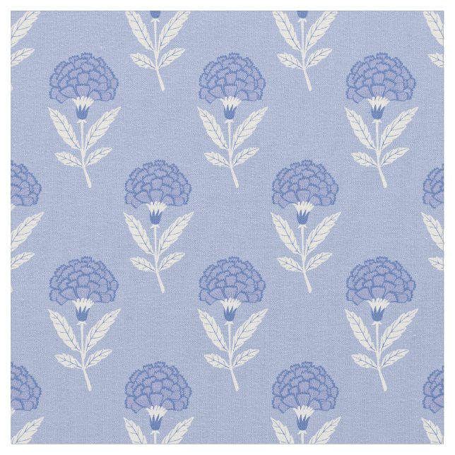 Tela Diseño de flores bohemias azules (De cerca)