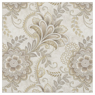 Tela Diseño de flores de paisley real elegante arte de 