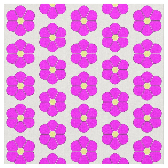 Tela Diseño de flores rosas de Cerise (De cerca)