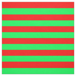 Tela Diseño de franjas rojas y verdes