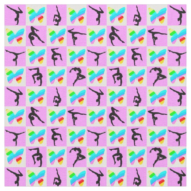 Tela DISEÑO DE GIMNASTICAS DE MARIPOSAS DE bonito (De cerca)