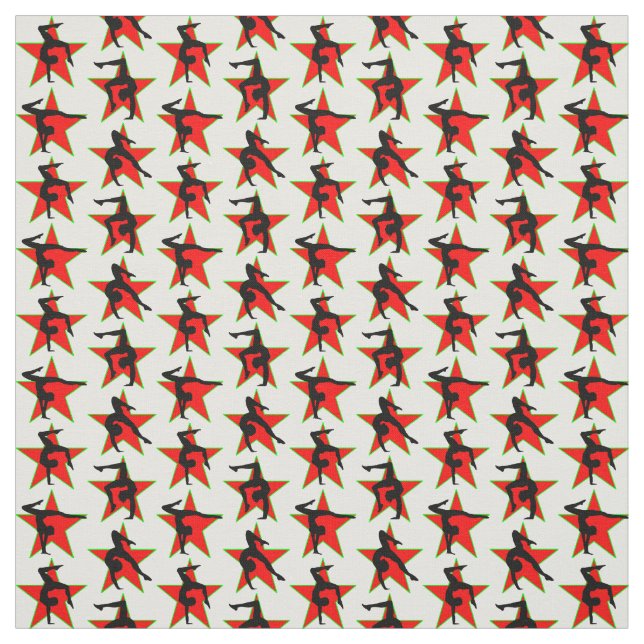 TELA DISEÑO DE GIMNASTICAS DE VACACIONES ROJAS (Retal)