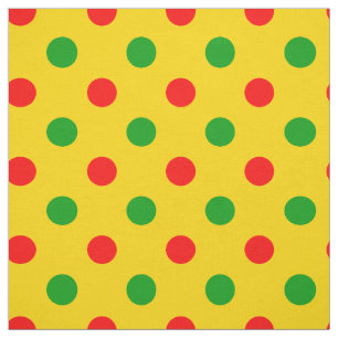 Tela Diseño de lunares amarillos rojos y verdes