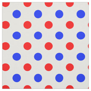 Tela Diseño de lunares blancos rojos y azules
