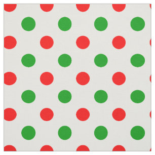 Tela Diseño de lunares blancos rojos y verdes