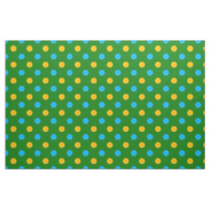 Tela Diseño de lunares verde amarillo negro