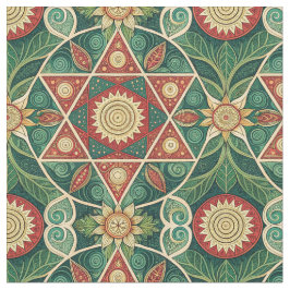 Tela Diseño de Mandala Floral Geométrico Sagrado Arte d