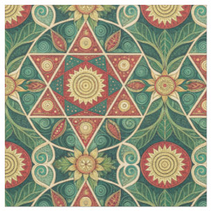 Tela Diseño de Mandala Floral Geométrico Sagrado Arte d