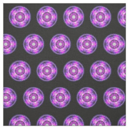 Tela Diseño de Mandala rosa Púrpura en fondo negro
