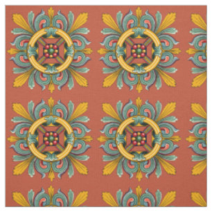 Tela Diseño de mosaico de color negro victoriano