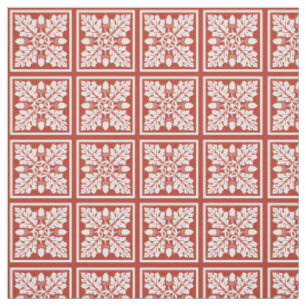 Tela Diseño de mosaico de hojas y ácoras de ladrillo