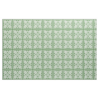 Tela Diseño de mosaico de hojas y gallo verde