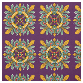 Tela Diseño de mosaico violeta victoriano