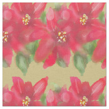 Diseño de Navidad de Poinsettia Pintada de Rojo y 