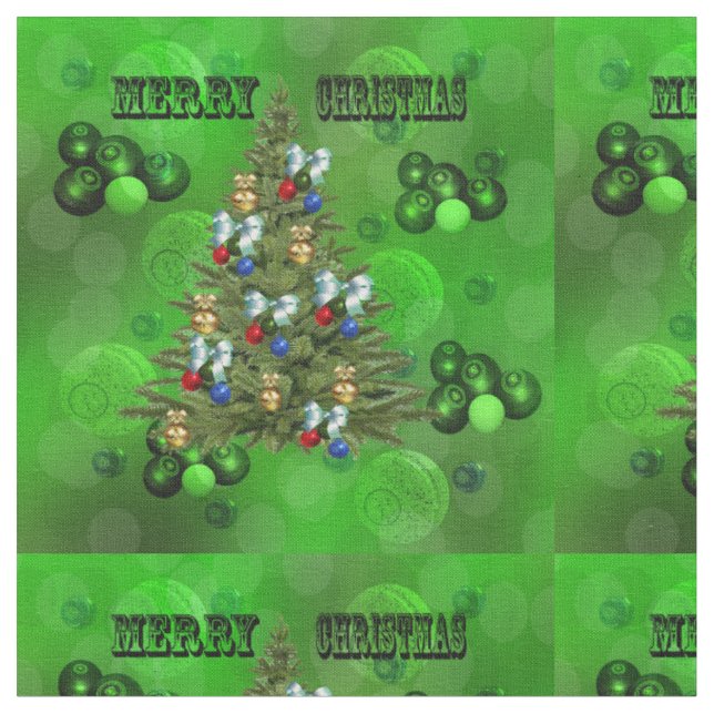 Tela Diseño de Navidades de bolas de césped verde, (De cerca)