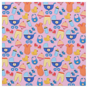 Tela Diseño de niñas bebés en rosa
