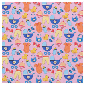 Tela Diseño de niñas bebés en rosa